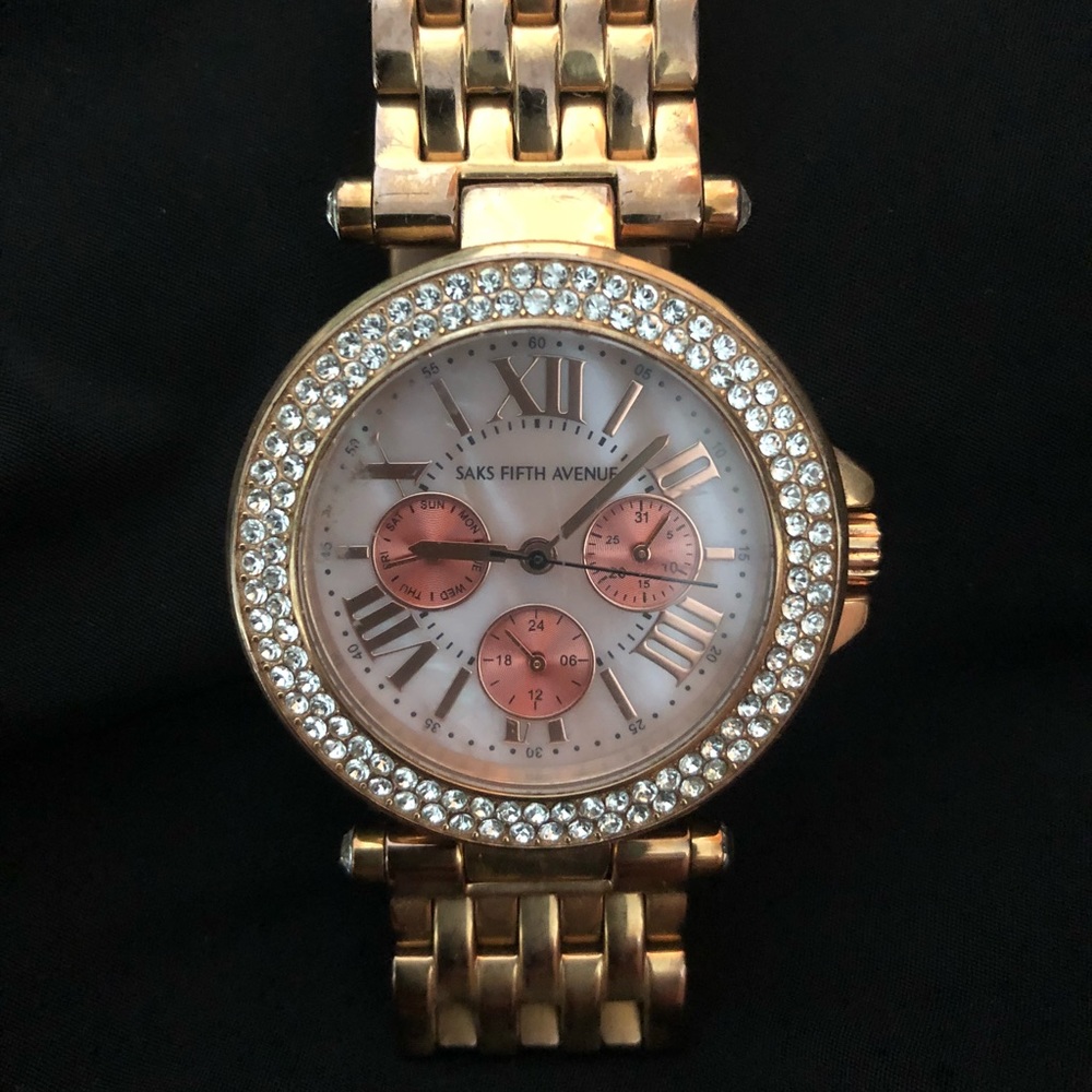 Rose gold Saks Fifth Ave watch